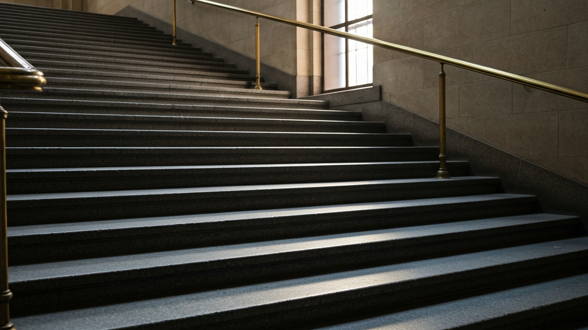 A worn stone stairway shaped by years of footfall, evoking a proven work-experience section.