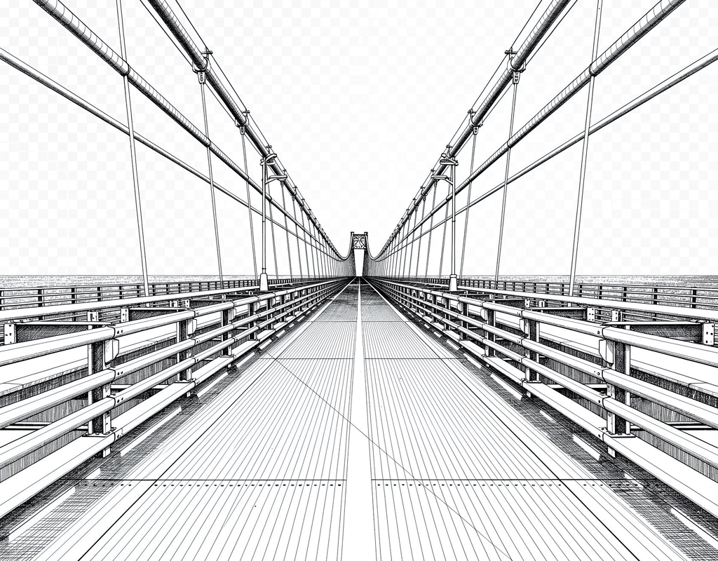 Bridge architecture in perspective view