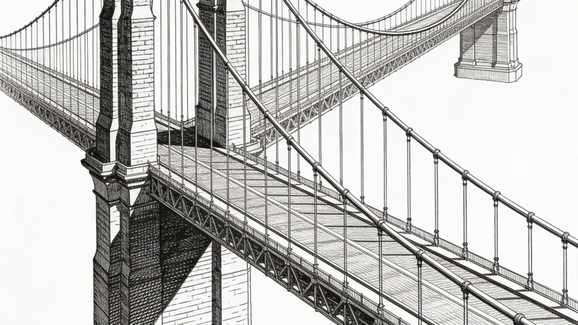 Black and white architectural bridge photography
