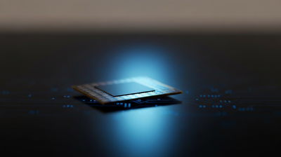 A single silicon memory wafer catching cool blue light, evoking the semiconductor and AI-hardware hiring boom