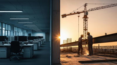 The US Labor Market Is Splitting in Two as AI Cuts Office Jobs While Construction Hires