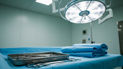 Sterile operating room instrument tray with surgical drapes