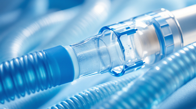 Clear ventilator breathing circuit tubing and a humidifier chamber