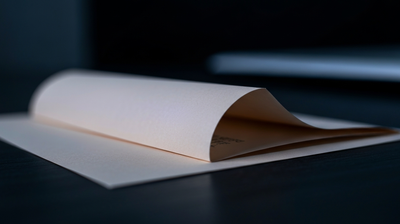 A folded corporate memo on cream paper lit dramatically on a dark desk, representing how layoff announcements are worded for workers.